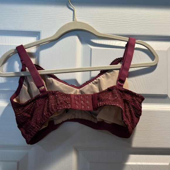 Cosabella Dolce Mulberry Burgundy Curvy Lace Bralette M Wireless Bra - Picture 4 of 10